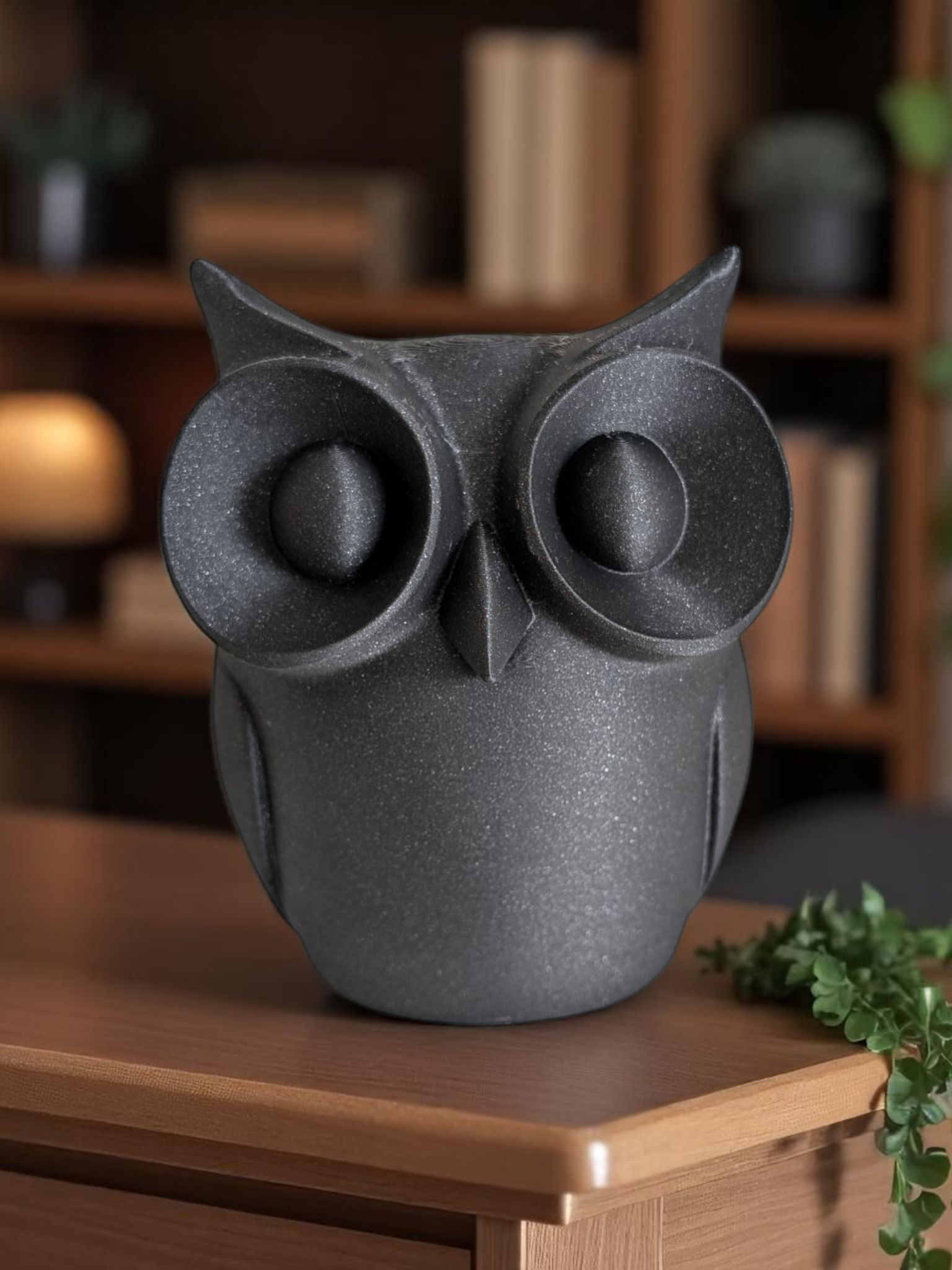Minimalist Owl Sculpture - Angle View